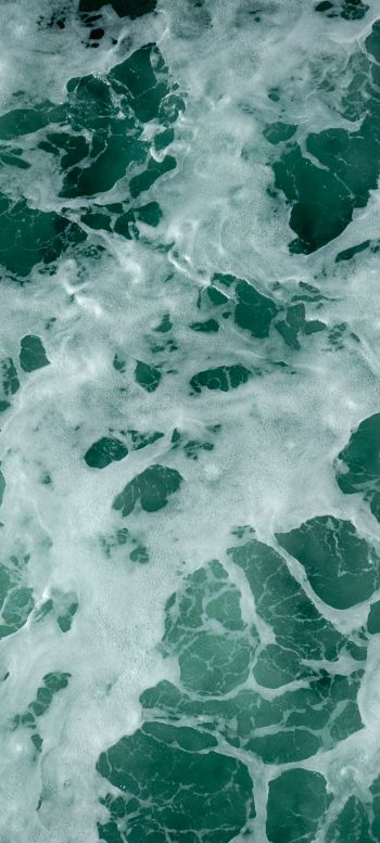 water, waves, foam Wallpaper 1440x3200