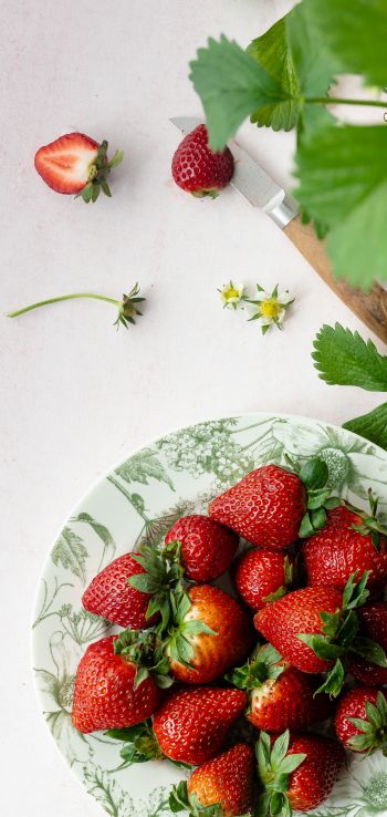 Обои 1080x2280 ягоды, клубника, летнее фото