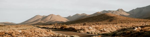 California, USA, desert landscape Wallpaper 1590x400