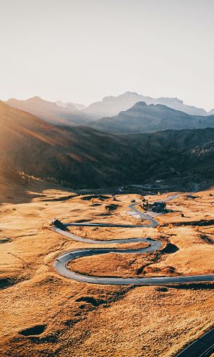 road between mountains, mountain peaks Wallpaper 1200x2000