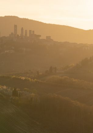 province of Siena, Italy, over the city Wallpaper 1640x2360