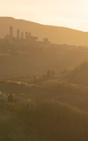 province of Siena, Italy, over the city Wallpaper 1752x2800