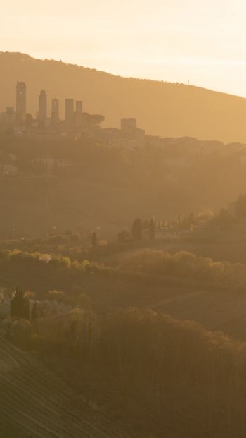 province of Siena, Italy, over the city Wallpaper 640x1136