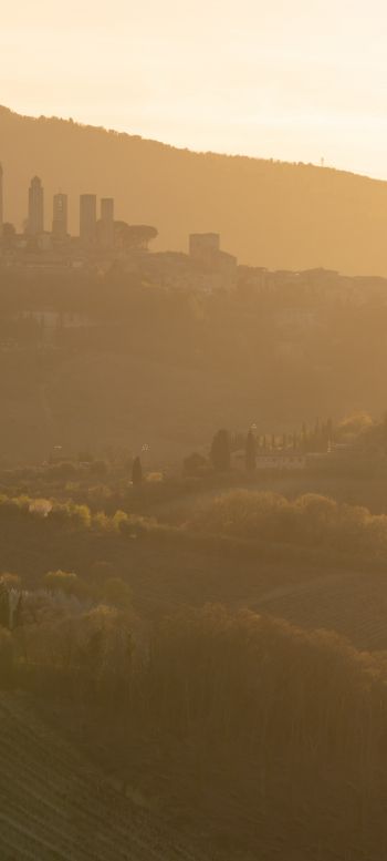province of Siena, Italy, over the city Wallpaper 1080x2400