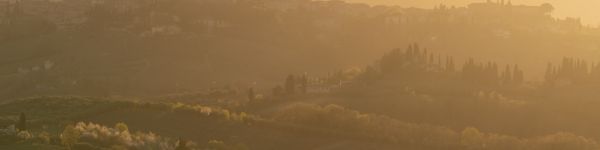 province of Siena, Italy, over the city Wallpaper 1590x400