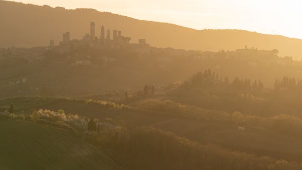 province of Siena, Italy, over the city Wallpaper 7680x4320