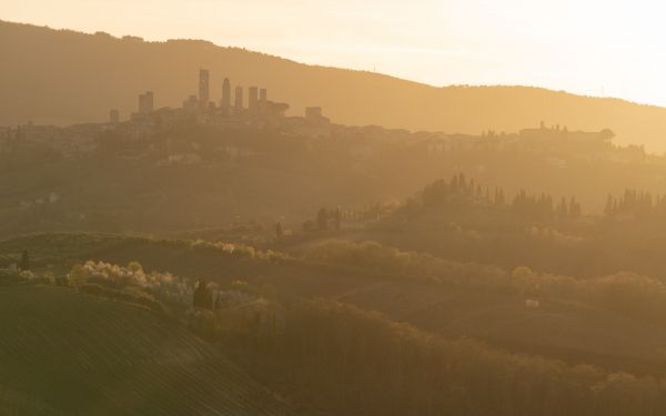 province of Siena, Italy, over the city Wallpaper 2560x1600