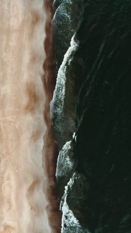 sea from above, waves Wallpaper 640x1136