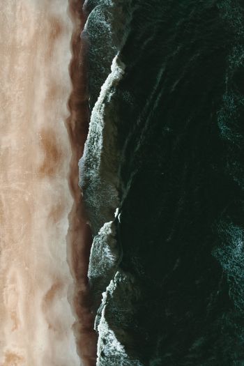 sea from above, waves Wallpaper 640x960