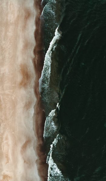 sea from above, waves Wallpaper 600x1024