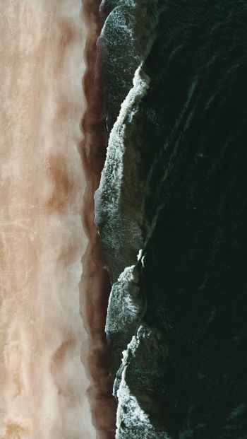 sea from above, waves Wallpaper 640x1136