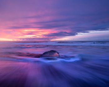 sea, sunset, waves Wallpaper 1280x1024