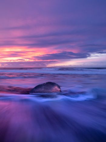 sea, sunset, waves Wallpaper 1620x2160