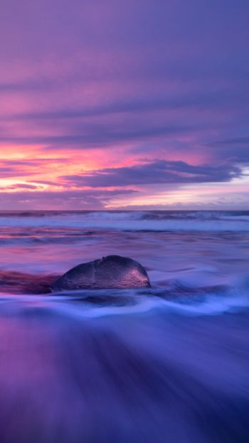 sea, sunset, waves Wallpaper 640x1136