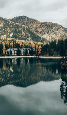 lake in the mountains, resting place Wallpaper 600x1024