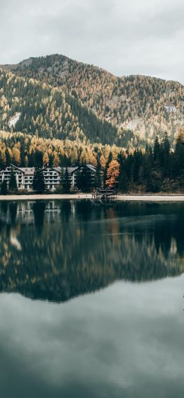 lake in the mountains, resting place Wallpaper 1080x2340