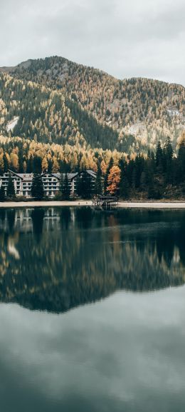 lake in the mountains, resting place Wallpaper 1080x2400