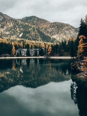 lake in the mountains, resting place Wallpaper 1668x2224