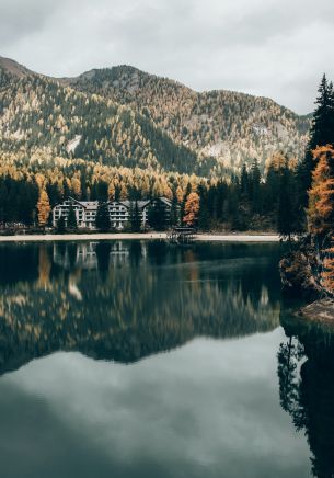 lake in the mountains, resting place Wallpaper 1668x2388