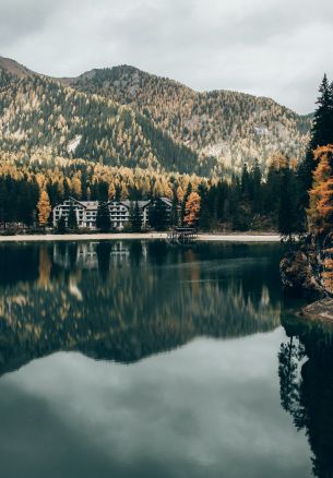 lake in the mountains, resting place Wallpaper 1640x2360