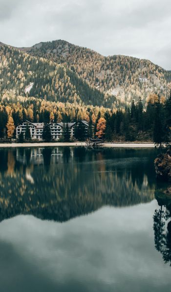 lake in the mountains, resting place Wallpaper 600x1024
