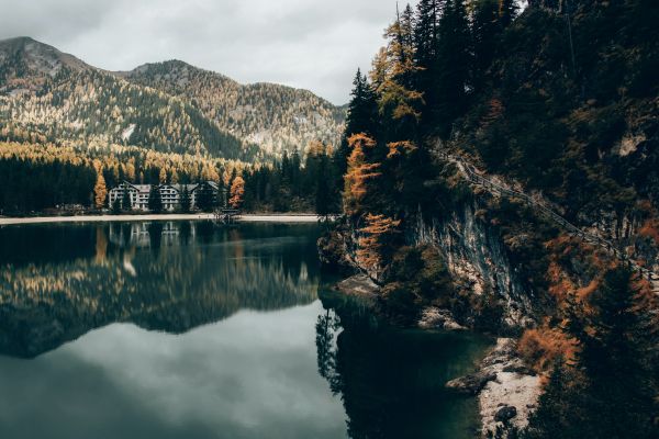 lake in the mountains, resting place Wallpaper 4500x3000