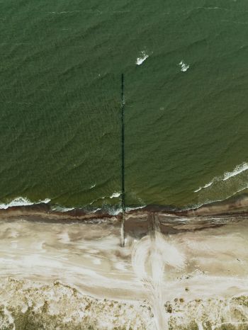 sea, drone photo Wallpaper 1620x2160