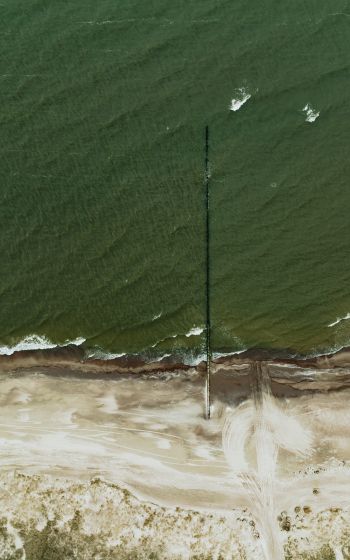 Обои 1200x1920 море, фото с дрона