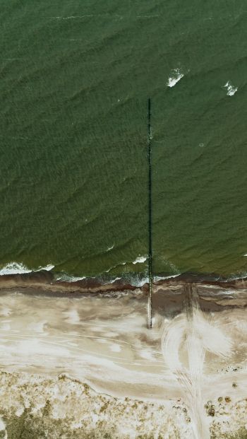 Обои 640x1136 море, фото с дрона