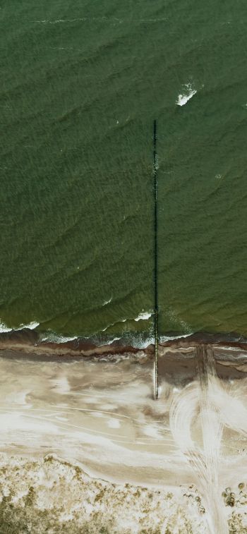 Обои 1125x2436 море, фото с дрона