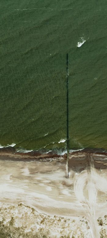 sea, drone photo Wallpaper 1440x3200