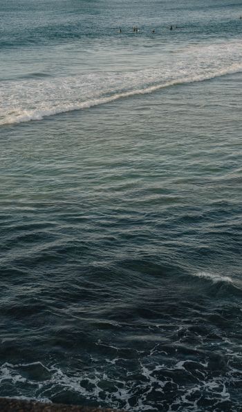 Обои 600x1024 море, волны, брызги волн