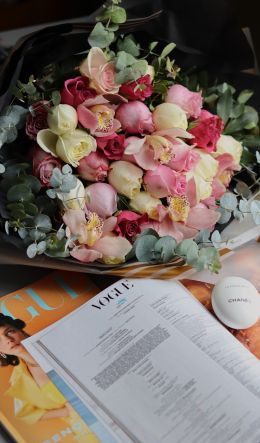 magazine, bouquet Wallpaper 600x1024