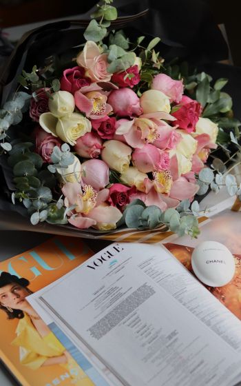 magazine, bouquet Wallpaper 1600x2560