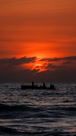 open sea, on the boat Wallpaper 640x1136