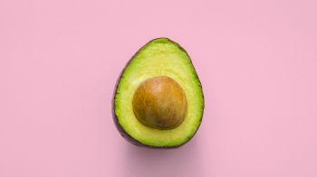 avocado, fruit, pink wallpaper Wallpaper 1366x768