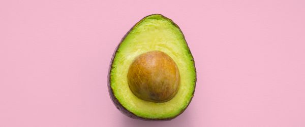 avocado, fruit, pink wallpaper Wallpaper 3440x1440