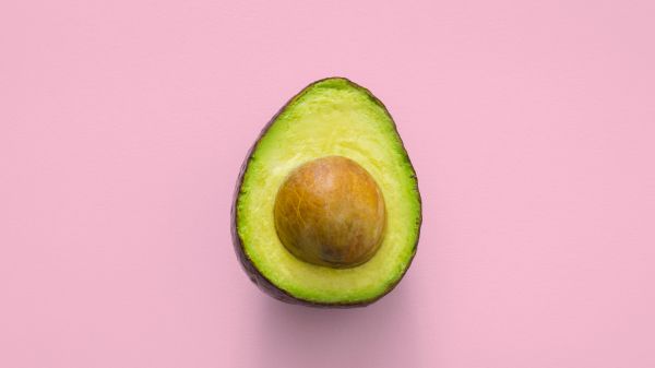 avocado, fruit, pink wallpaper Wallpaper 1600x900