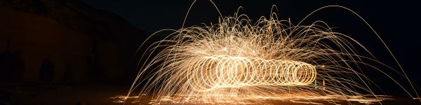 sparks, fireworks Wallpaper 1590x400
