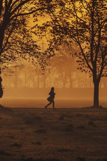 in yellow haze, running man Wallpaper 640x960