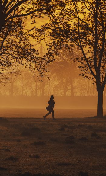 in yellow haze, running man Wallpaper 1200x2000