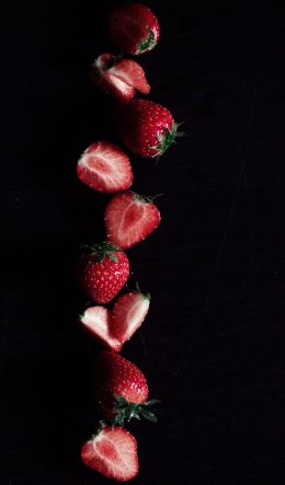 strawberry, berry, black wallpaper Wallpaper 600x1024