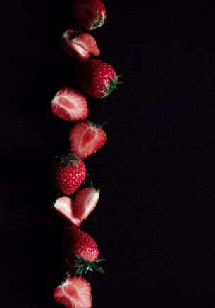 strawberry, berry, black wallpaper Wallpaper 1640x2360