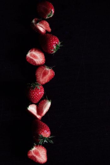 strawberry, berry, black wallpaper Wallpaper 640x960