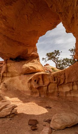 stone pillars, arch Wallpaper 600x1024