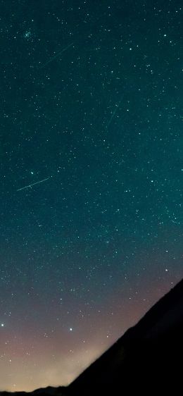 starry sky, mountains Wallpaper 828x1792