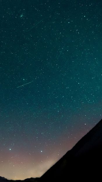 starry sky, mountains Wallpaper 640x1136