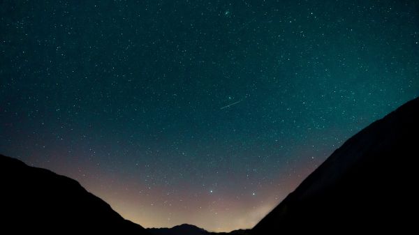 starry sky, mountains Wallpaper 1920x1080