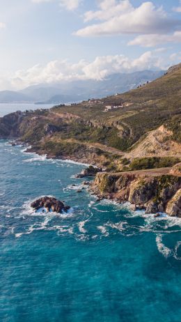 coastal zone, sea, rocks Wallpaper 1440x2560