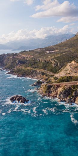 coastal zone, sea, rocks Wallpaper 720x1440